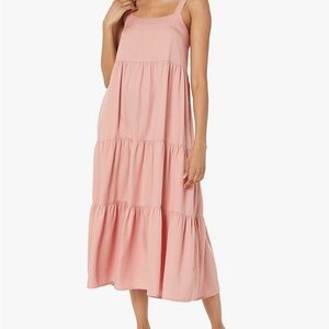 NWT The Drop Coral Pink Tiered Midi Dress Sleeveless Size Small